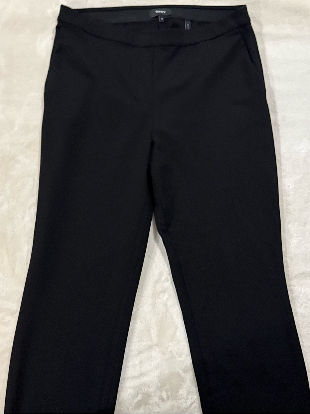 Theory Women’s Black Straight Leg Dress Pants Size 10 Career Office Trousers